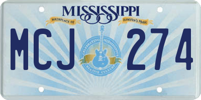MS license plate MCJ274