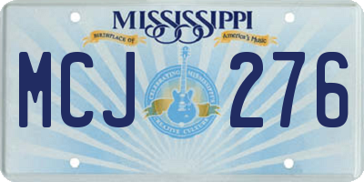 MS license plate MCJ276