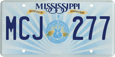 MS license plate MCJ277