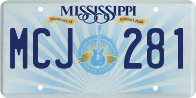 MS license plate MCJ281