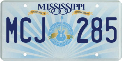 MS license plate MCJ285