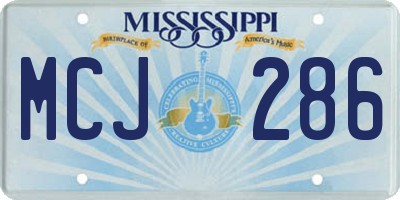 MS license plate MCJ286