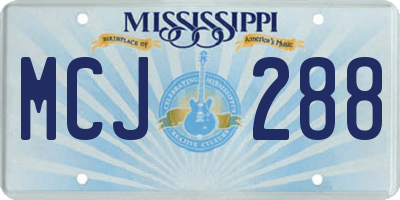 MS license plate MCJ288