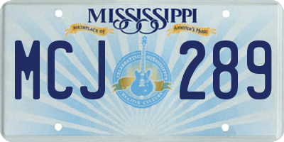 MS license plate MCJ289