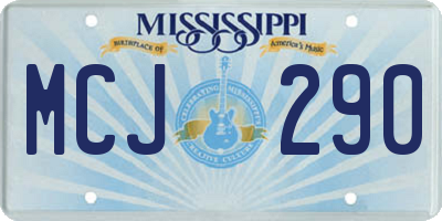 MS license plate MCJ290