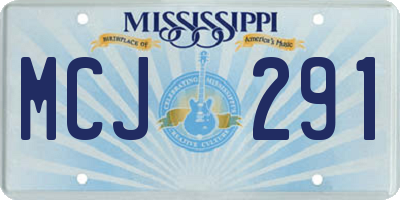 MS license plate MCJ291