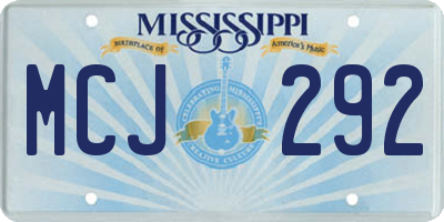 MS license plate MCJ292