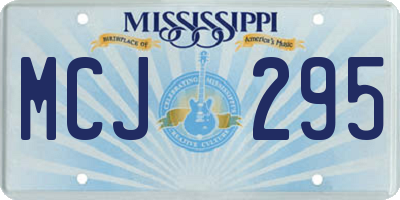 MS license plate MCJ295