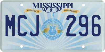 MS license plate MCJ296