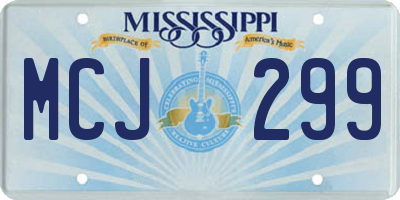 MS license plate MCJ299