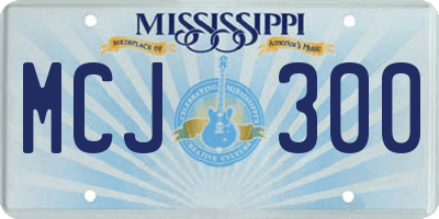 MS license plate MCJ300