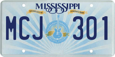 MS license plate MCJ301