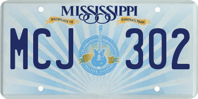 MS license plate MCJ302