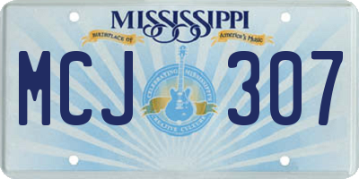 MS license plate MCJ307