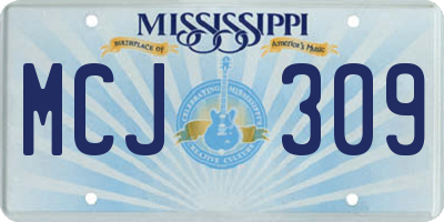 MS license plate MCJ309