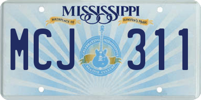 MS license plate MCJ311
