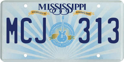 MS license plate MCJ313