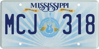 MS license plate MCJ318