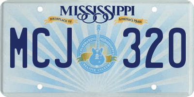 MS license plate MCJ320