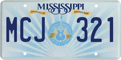 MS license plate MCJ321