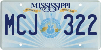 MS license plate MCJ322