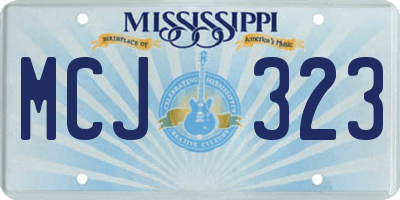 MS license plate MCJ323