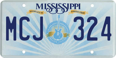 MS license plate MCJ324
