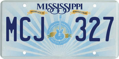 MS license plate MCJ327