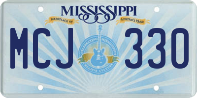 MS license plate MCJ330