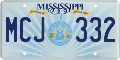MS license plate MCJ332