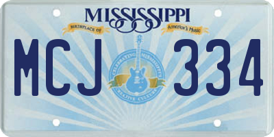 MS license plate MCJ334