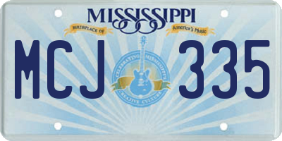 MS license plate MCJ335