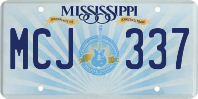 MS license plate MCJ337