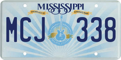 MS license plate MCJ338