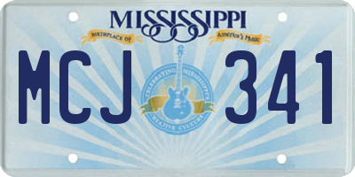 MS license plate MCJ341