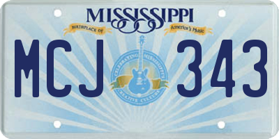 MS license plate MCJ343