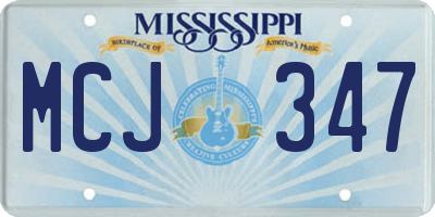 MS license plate MCJ347