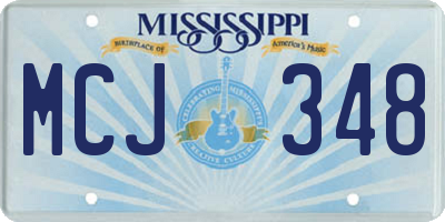 MS license plate MCJ348