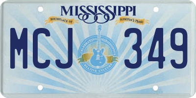 MS license plate MCJ349