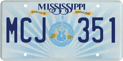 MS license plate MCJ351
