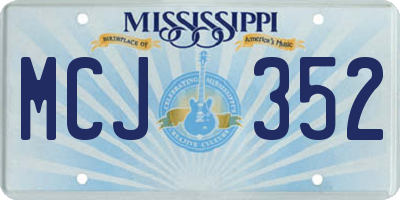MS license plate MCJ352