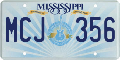 MS license plate MCJ356