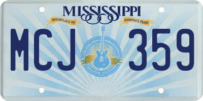 MS license plate MCJ359