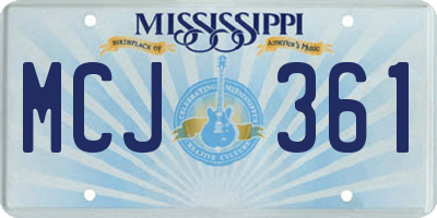 MS license plate MCJ361