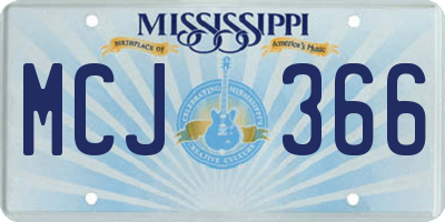 MS license plate MCJ366