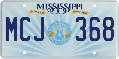 MS license plate MCJ368