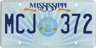 MS license plate MCJ372