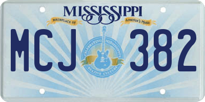 MS license plate MCJ382