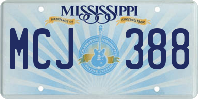 MS license plate MCJ388