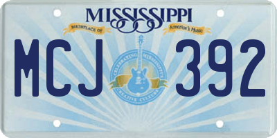 MS license plate MCJ392